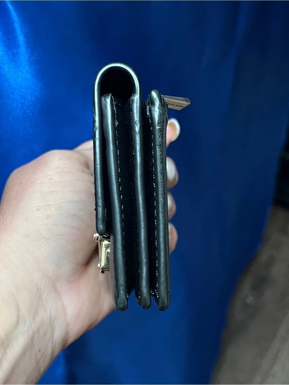 Michael Kors Black Leather Wallet with Gold Lock
